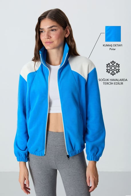 Oversized Farbblock-Half-Zip Sweatshirt - Image 1