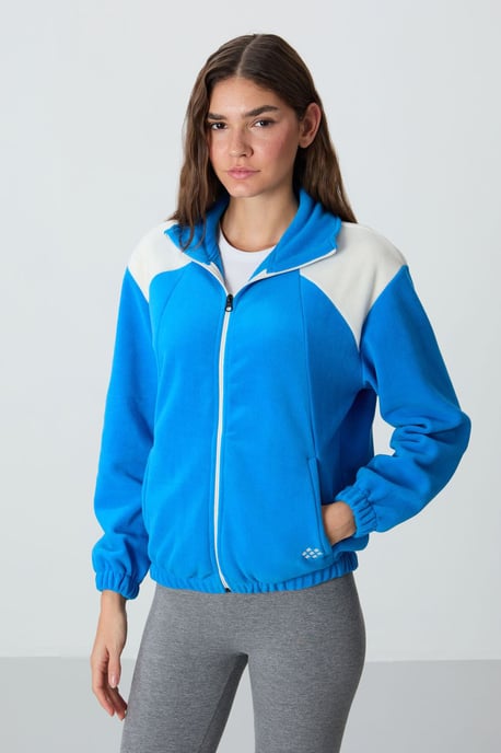 Oversized Farbblock-Half-Zip Sweatshirt - Image 3