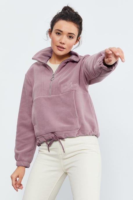 Übergroßer Halbzip-Plüsch-Sweatshirt - Image 5