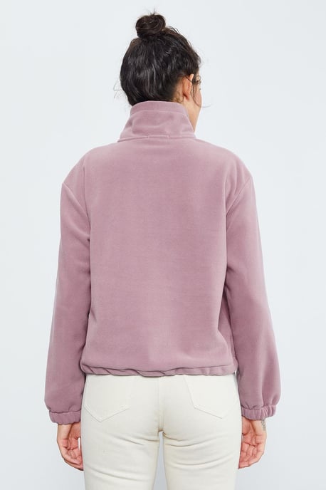 Übergroßer Halbzip-Plüsch-Sweatshirt - Image 6