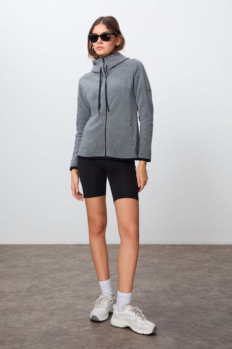 Damen Plüsch Zip-up Kapuzenpullover - Image 2