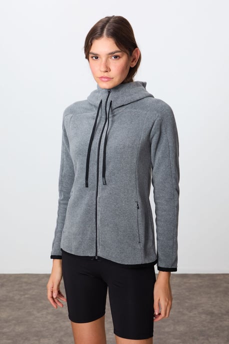 Damen Plüsch Zip-up Kapuzenpullover - Image 3