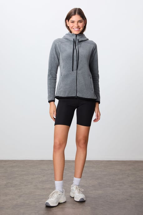 Damen Plüsch Zip-up Kapuzenpullover - Image 4