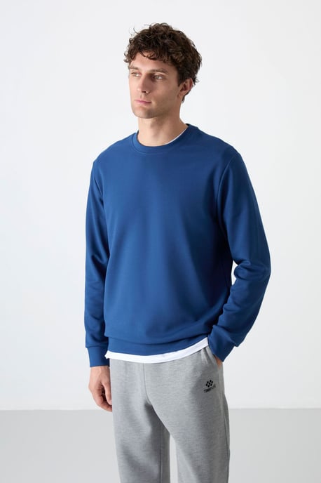 Herren Unifarben Rundhals-Sweatshirt - Image 2