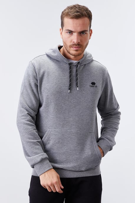 Herren Uni Kapuzensweatshirt mit Tasche - Image 3