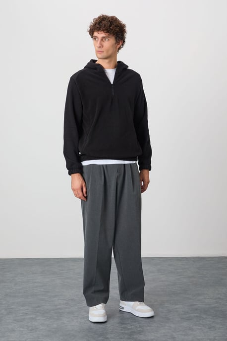 Herren Farbblockiertes Halbzip-Plüsch-Sweatshirt - Image 5