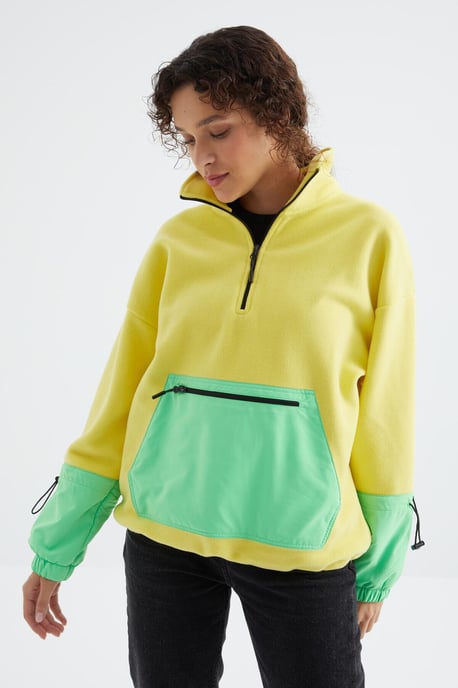 Übergroßer Plüsch-Half-Zip-Sweatshirt - Image 5