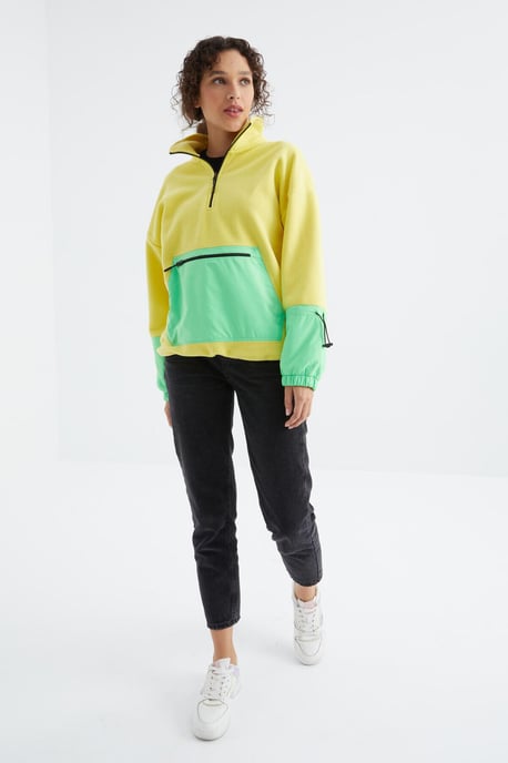 Übergroßer Plüsch-Half-Zip-Sweatshirt - Image 6