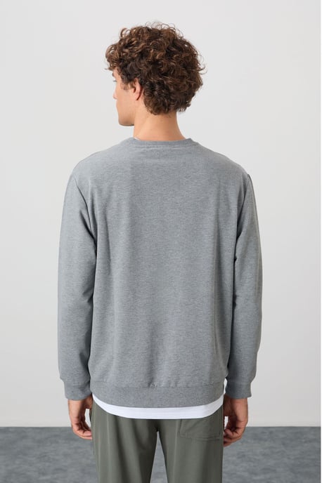 Herren Unifarben Rundhals-Sweatshirt - Image 5