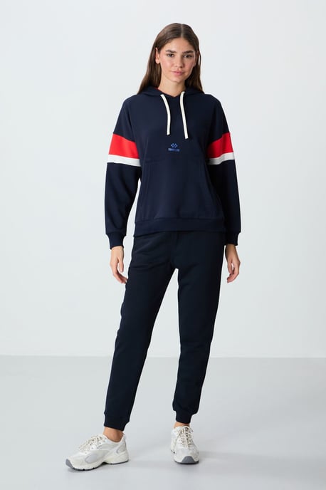 Übergrößiger Farbblock-Hoodie mit Tasche - Image 3