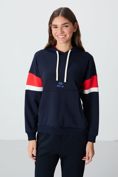 Übergrößiger Farbblock-Hoodie mit Tasche - Image 4