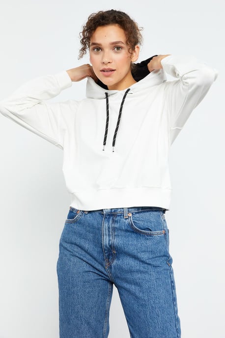 Entspanntes Hoodie-Sweatshirt mit Bindungsdetail - Image 3