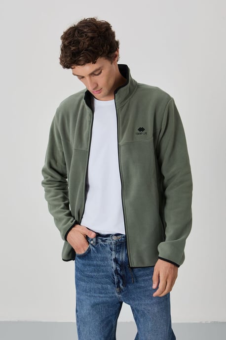 Herren Plüsch Zip-Front Sweatshirt - Image 3