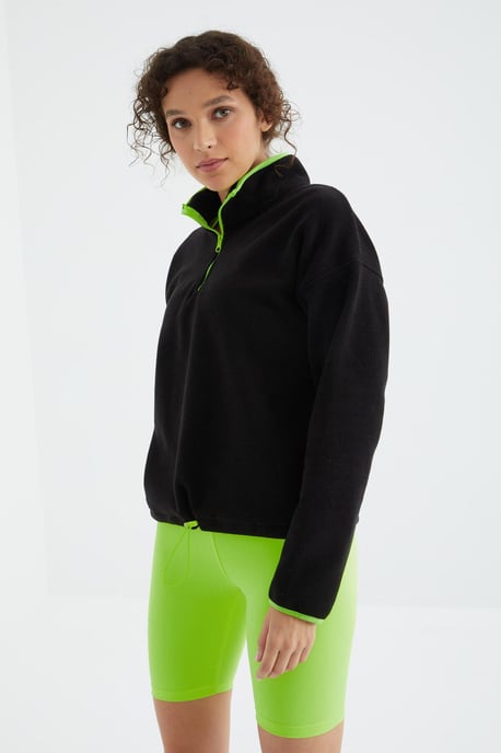 Übergroßer Plüsch-Half-Zip-Sweatshirt - Image 5