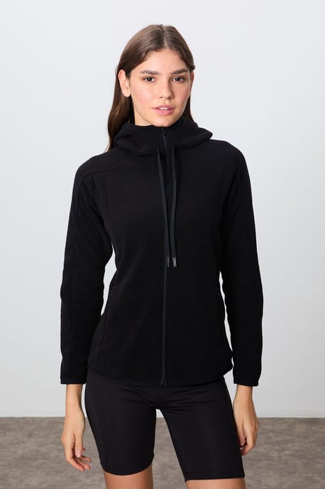 Damen Plüsch Zip-up Kapuzenpullover - Image 1
