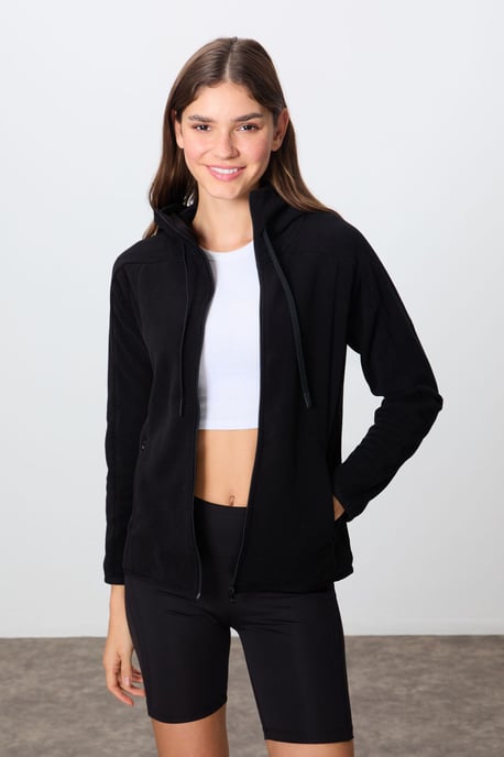 Damen Plüsch Zip-up Kapuzenpullover - Image 4