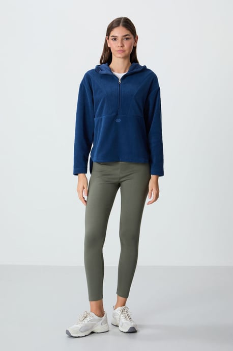 Übergroßer Plüsch-Halbknoten-Hoodie - Image 2