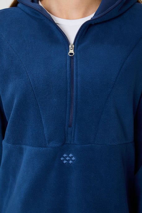 Übergroßer Plüsch-Halbknoten-Hoodie - Image 3