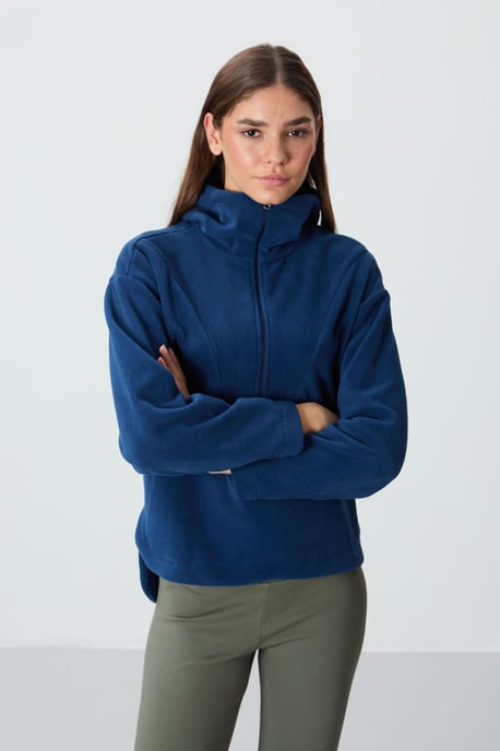 Übergroßer Plüsch-Halbknoten-Hoodie - Image 5