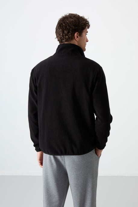 Herren Slim Fit Halb-Reißverschluss Plüsch Sweatshirt - Image 6