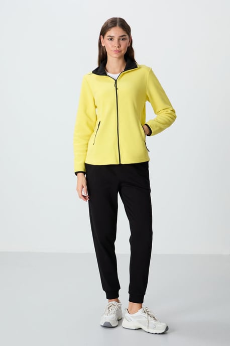Damen Plüsch Zip-Front Sweatshirt - Image 2