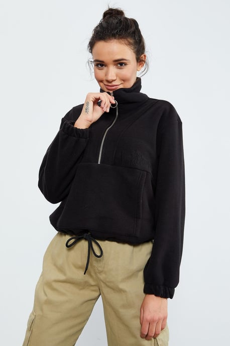 Oversized Halbzip Plüsch Sweatshirt - Image 5