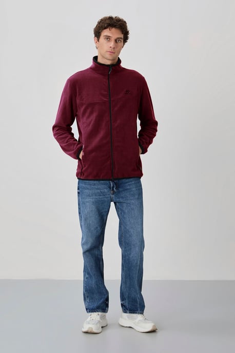 Herren Plüsch Reißverschluss Sweatshirt - Image 2