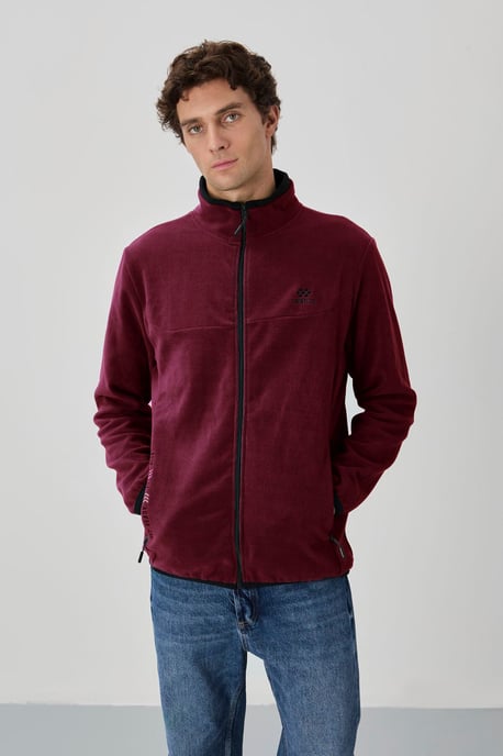Herren Plüsch Reißverschluss Sweatshirt - Image 3