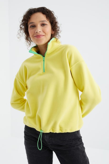 Übergroßes Plüsch-Half-Zip-Sweatshirt - Image 2