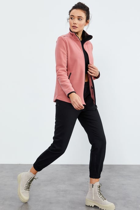 Damen Plüsch-Zip-Front Sweatshirt - Image 2