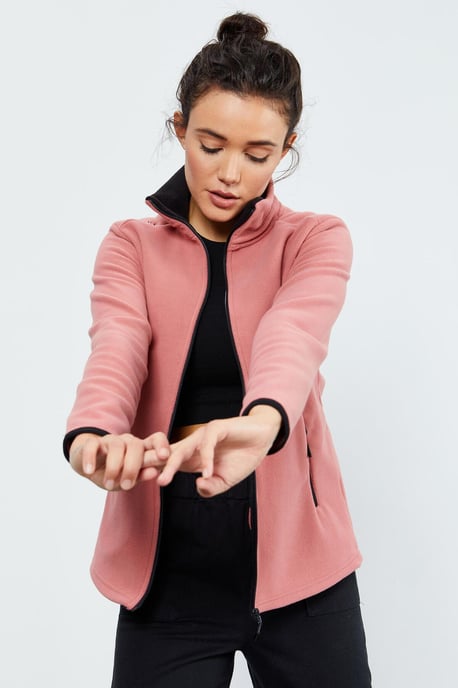 Damen Plüsch-Zip-Front Sweatshirt - Image 3