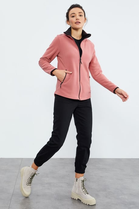 Damen Plüsch-Zip-Front Sweatshirt - Image 4