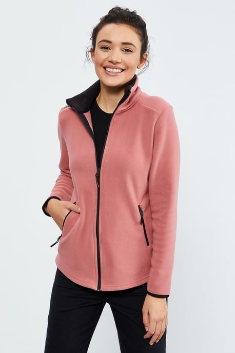 Damen Plüsch-Zip-Front Sweatshirt - Image 5