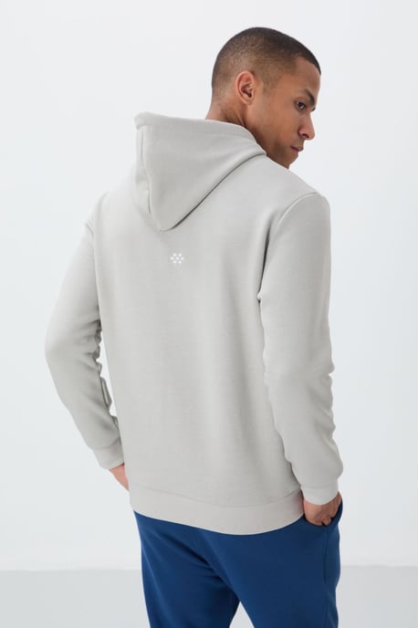 Herren Unifarben Kapuzensweatshirt mit Tasche - Image 5