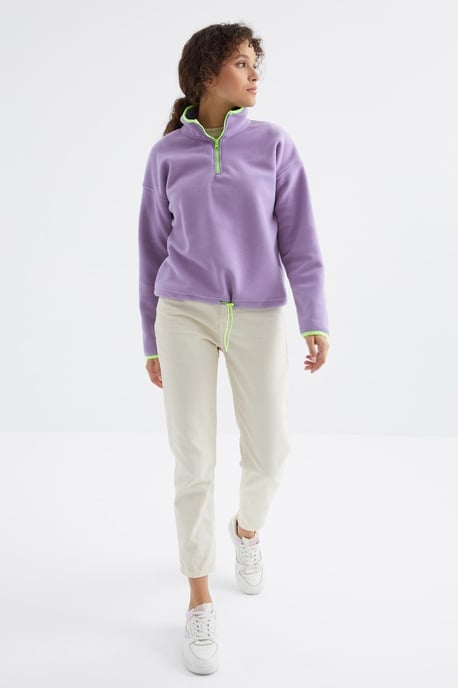 Übergroßer Plüsch-Half-Zip-Pullover - Image 4