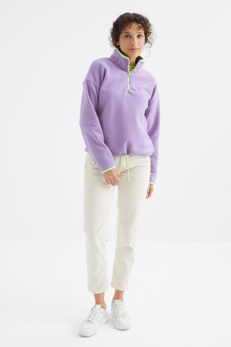 Übergroßer Plüsch-Half-Zip-Pullover - Image 6