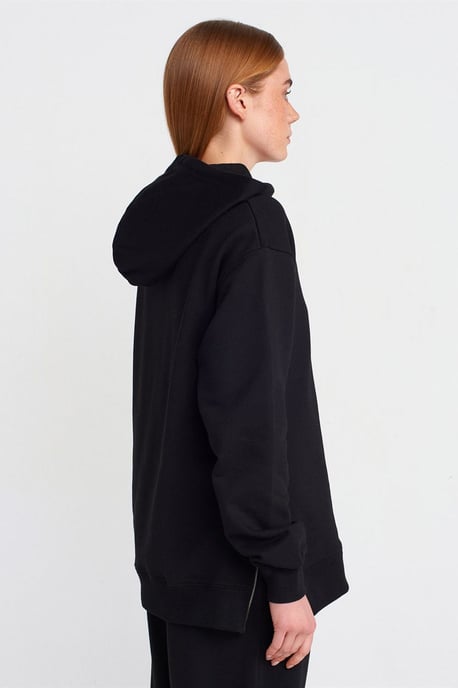 Oversized Baumwoll-Zipp-Front Kapuzenpullover - Image 2