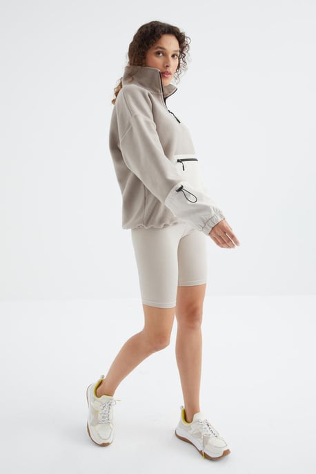 Oversized Plüsch-Half-Zip Sweatshirt - Image 4