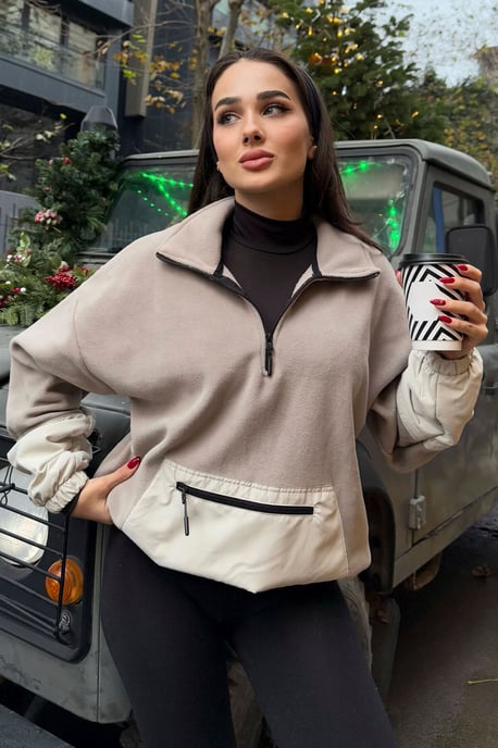 Oversized Plüsch-Half-Zip Sweatshirt - Image 6