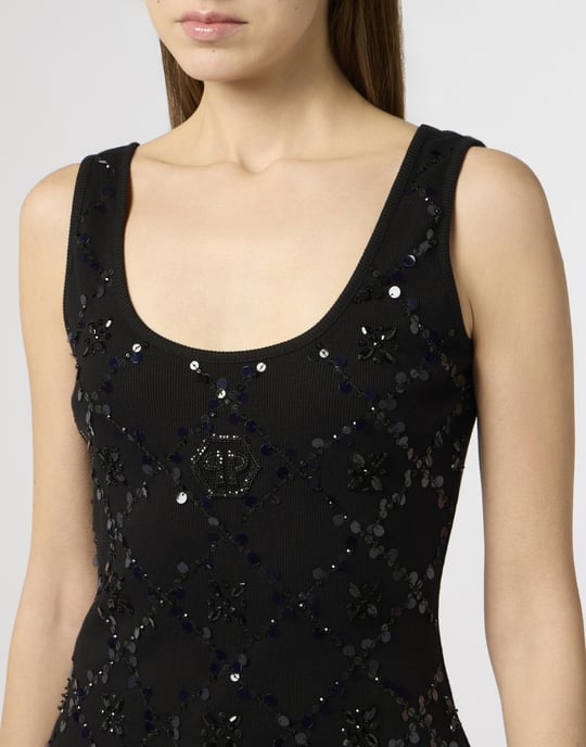 Tank Top Rhomb Flower Strass - Image 3