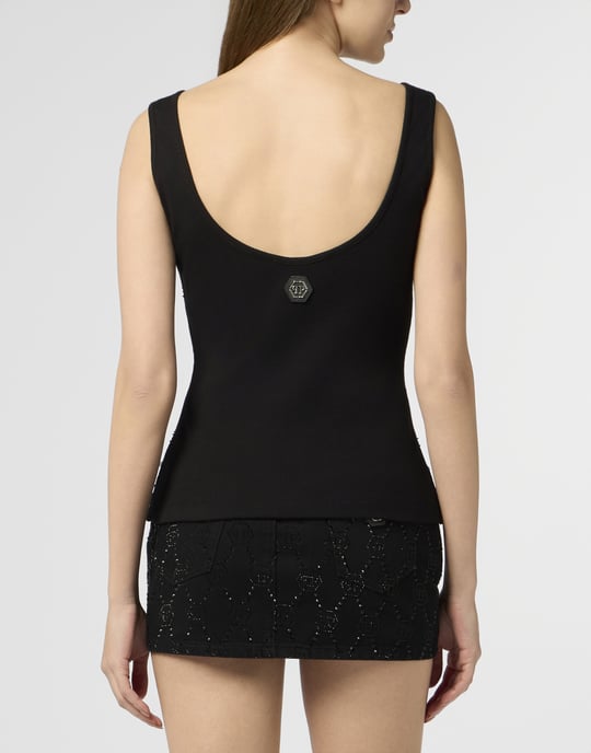 Tank Top Rhomb Flower Strass - Image 5