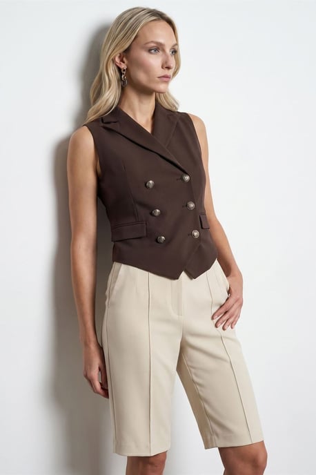 Damen Weste mit Schalkragen aus Woven - Image 4