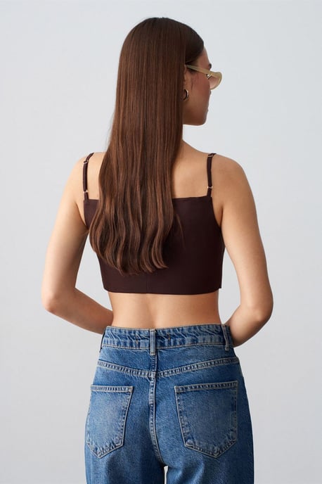 Damen Verkürzter Taillierter Tencel-Weste - Image 2