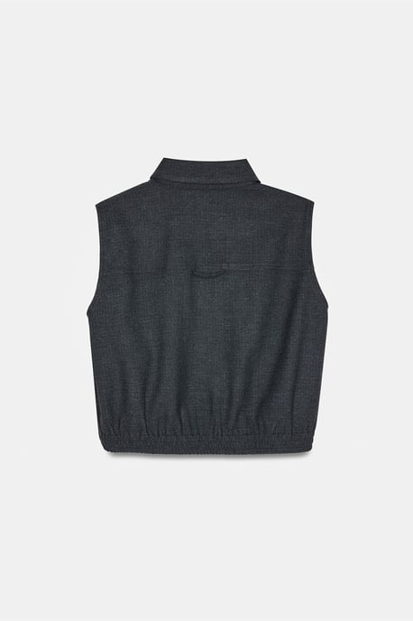 Damen Woven Crepe-Weste mit Reißverschluss - Image 6