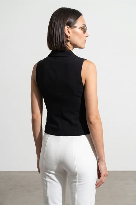 Damen Weste mit Schalkragen aus Webstoff - Image 3