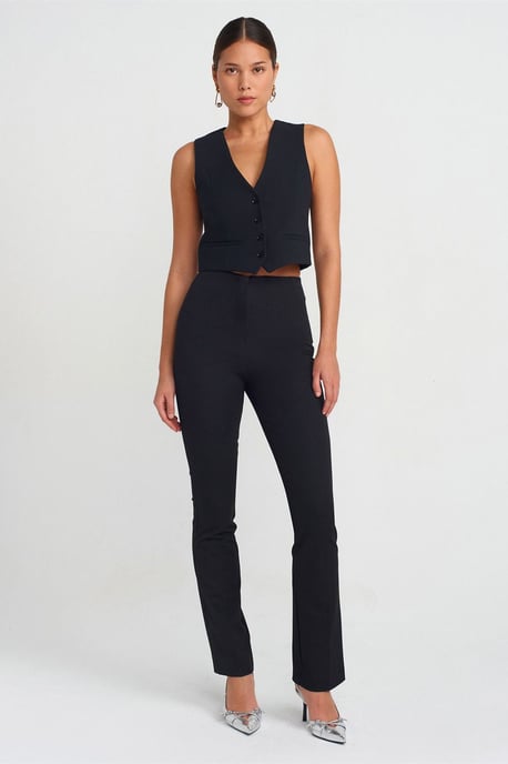 Damen Cropped Crepe Weste - Image 3