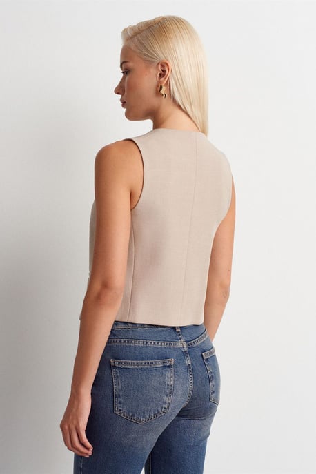 Crop-Button-Weste - Image 2
