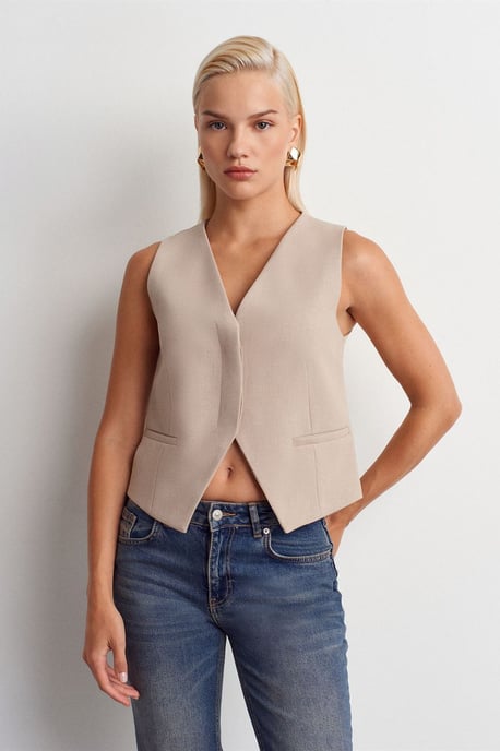 Crop-Button-Weste - Image 3