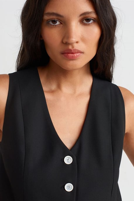 Damen Crop Gewebte Weste - Image 4