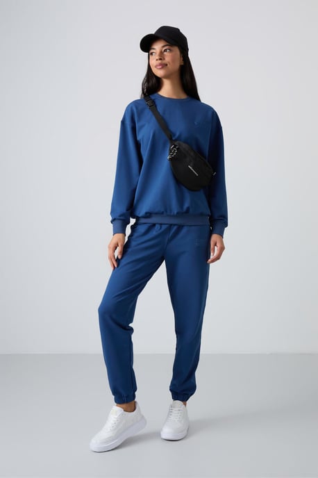 Übergröße Sweatshirt- und elastische Hosen-Set - Image 2